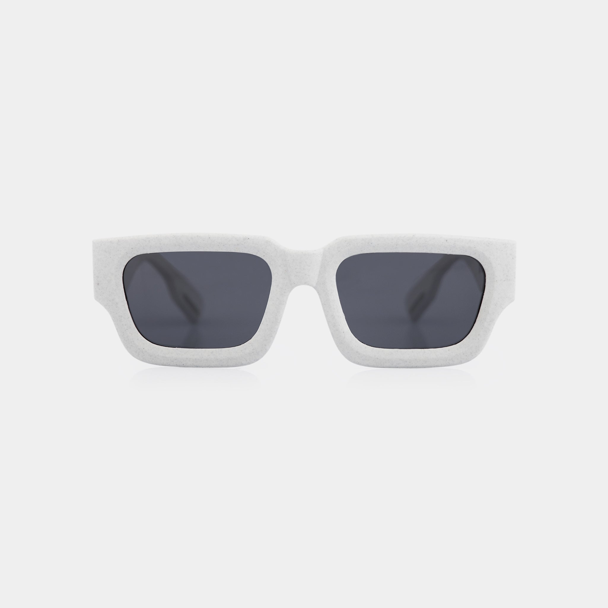 Go Milk Milk sunglasses – clean white frame made from recycled Tetra Pak.